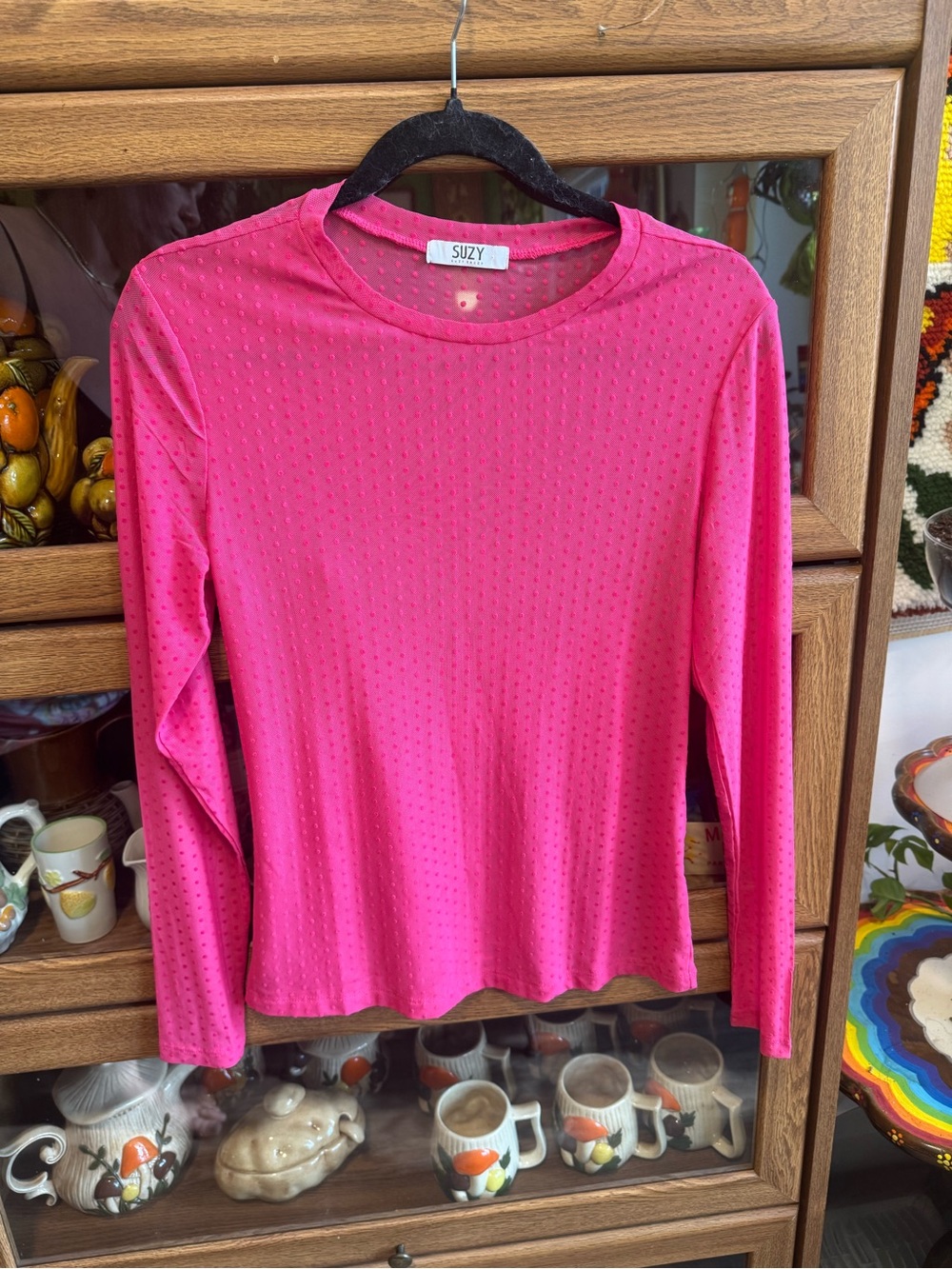 Suzy Shier Hot Pink Long Sleeve Tee